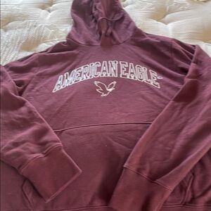 American Eagle Outfitters Men's Burgundy Hood
